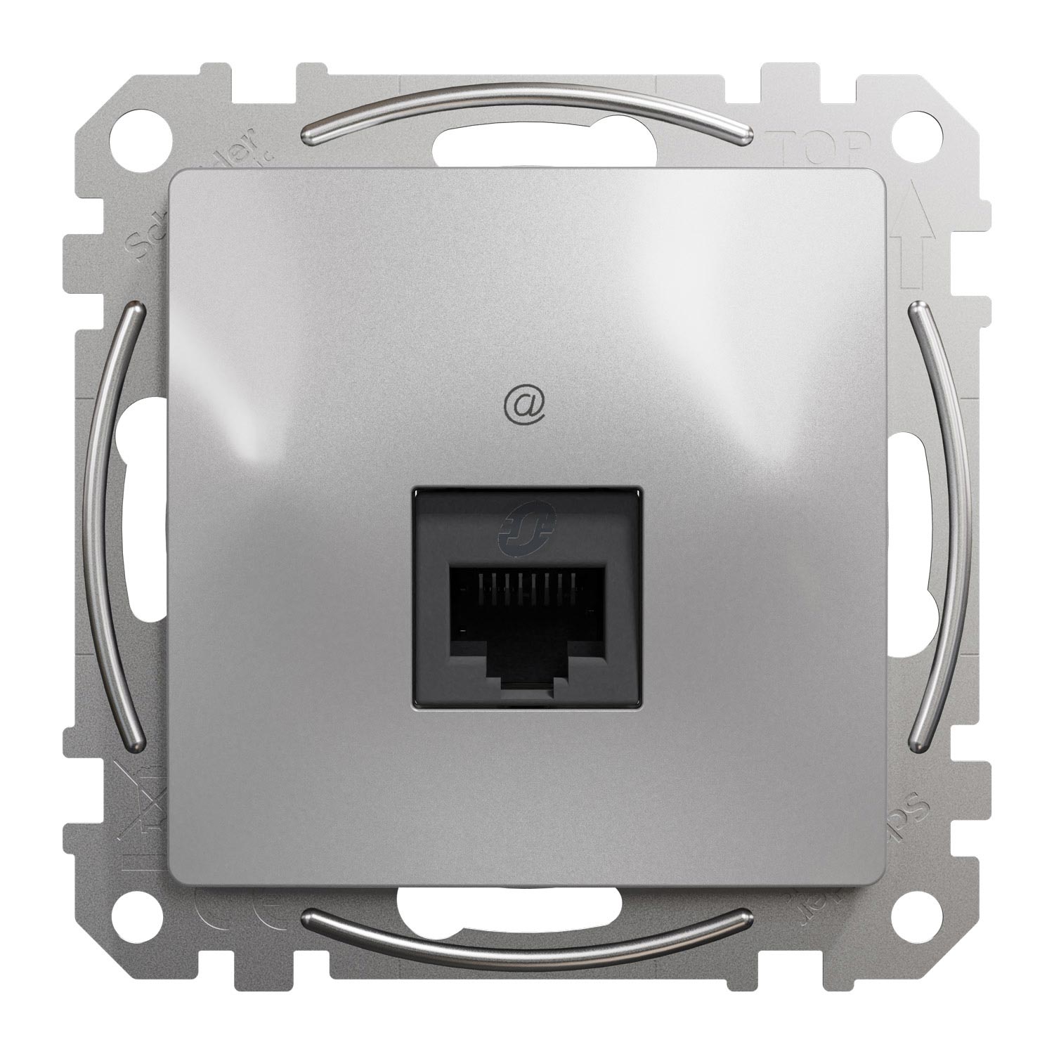 Gniazdo komputerowe RJ45 kat. 5e UTP, srebrne aluminium