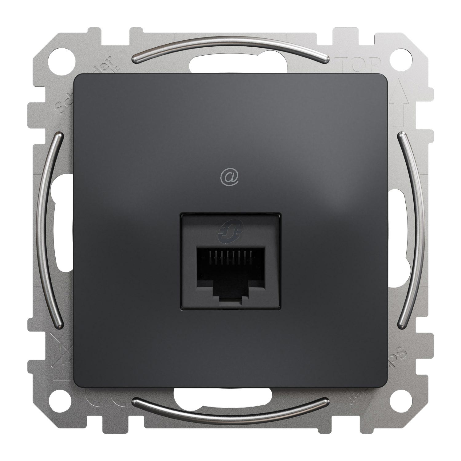 Gniazdo komputerowe RJ45 kat. 6 UTP, czarny antracyt